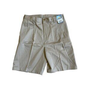 Clipper Adventure Bound Mens Double Pleat Shorts 100% Cotton Wrinkle Free Khaki